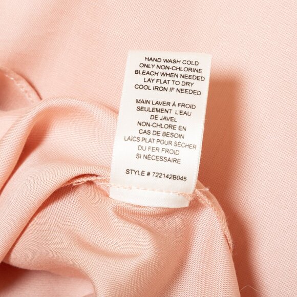 Rebecca Taylor Blush Pink Tencel Drawstring Long Sleeve Blouse - Sz 12 - Picture 10 of 10